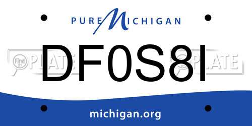 DF0S8I Michigan License Plate