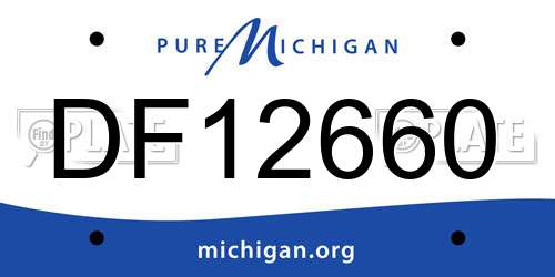 DF12660 Michigan License Plate