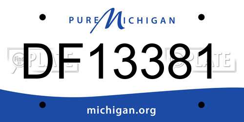 DF13381 Michigan License Plate