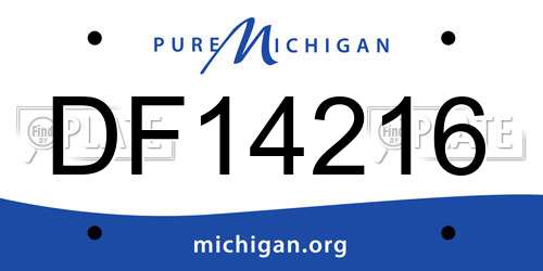 DF14216 Michigan License Plate
