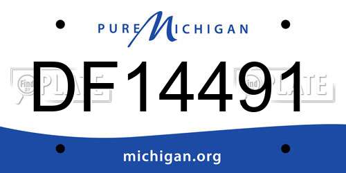 DF14491 Michigan License Plate