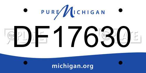 DF17630 Michigan License Plate