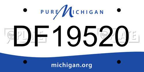 DF19520 Michigan License Plate