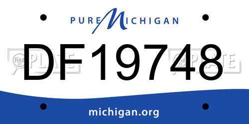 DF19748 Michigan License Plate