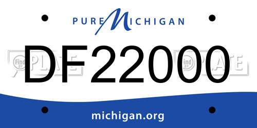 DF22000 Michigan License Plate