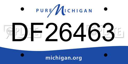 DF26463 Michigan License Plate