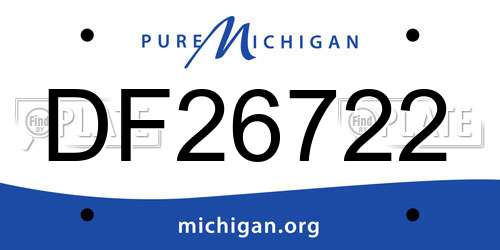 DF26722 Michigan License Plate
