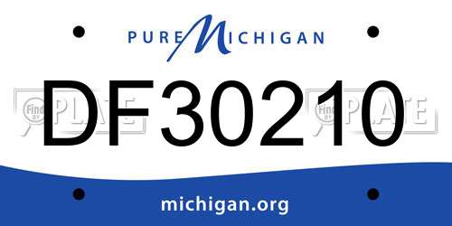 DF30210 Michigan License Plate