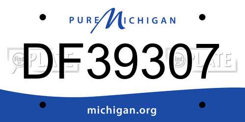 DF39307 Michigan License Plate