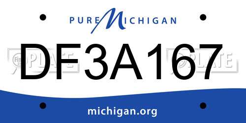 DF3A167 Michigan License Plate