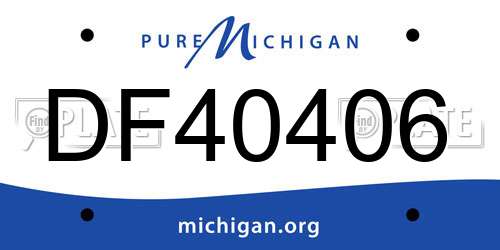 DF40406 Michigan License Plate