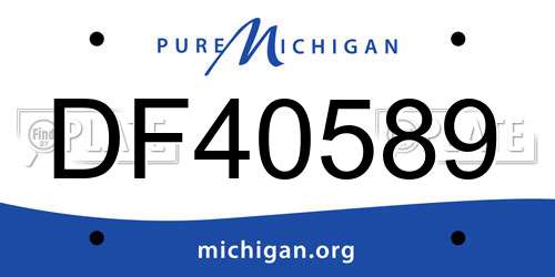 DF40589 Michigan License Plate