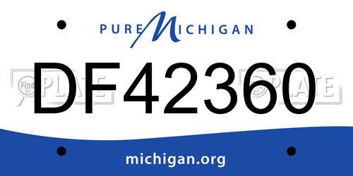 DF42360 Michigan License Plate