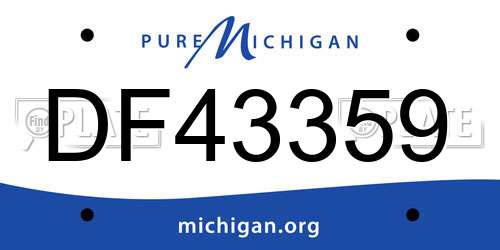 DF43359 Michigan License Plate