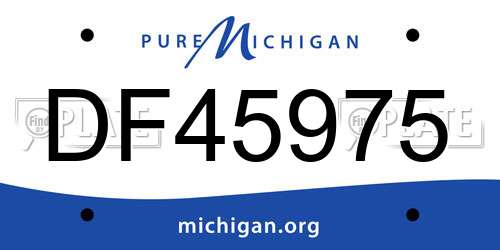 DF45975 Michigan License Plate