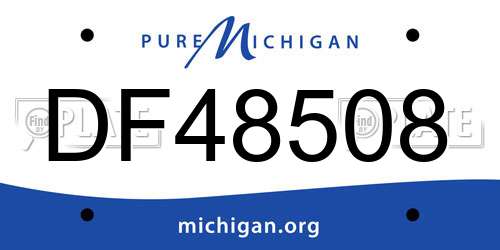 DF48508 Michigan License Plate