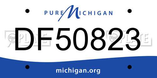 DF50823 Michigan License Plate