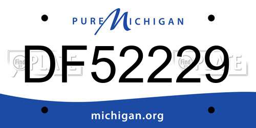 DF52229 Michigan License Plate