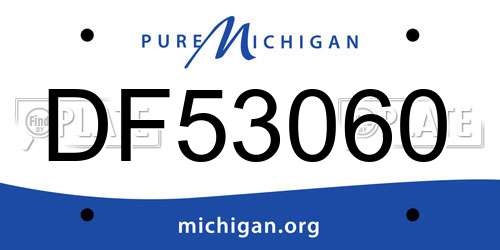 DF53060 Michigan License Plate