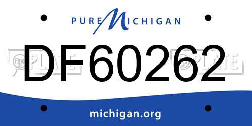 DF60262 Michigan License Plate