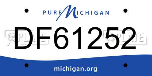 DF61252 Michigan License Plate