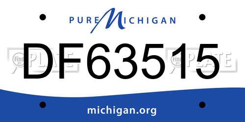 DF63515 Michigan License Plate