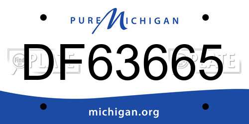 DF63665 Michigan License Plate