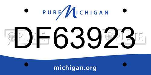 DF63923 Michigan License Plate