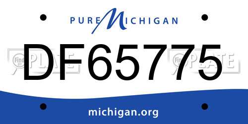 DF65775 Michigan License Plate