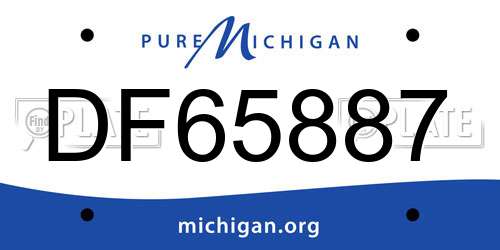 DF65887 Michigan License Plate