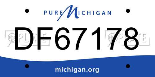 DF67178 Michigan License Plate