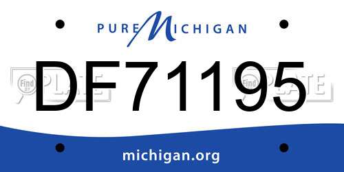 DF71195 Michigan License Plate