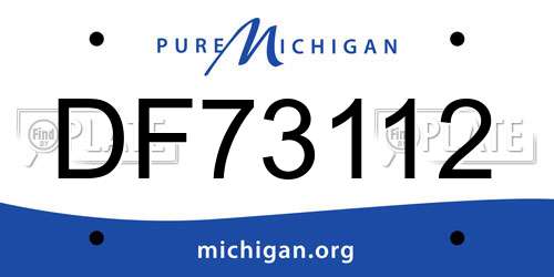 DF73112 Michigan License Plate