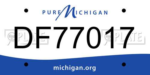 DF77017 Michigan License Plate