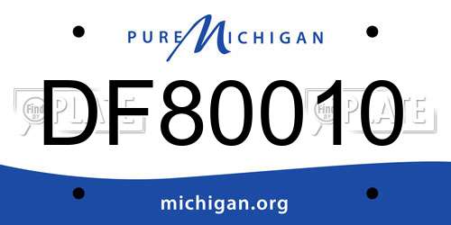 DF80010 Michigan License Plate