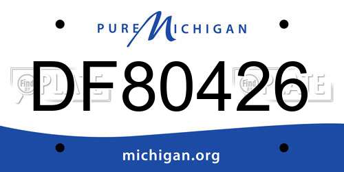 DF80426 Michigan License Plate