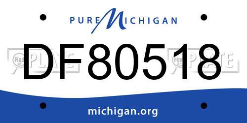 DF80518 Michigan License Plate