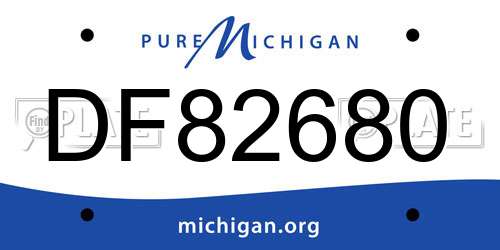DF82680 Michigan License Plate