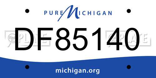 DF85140 Michigan License Plate