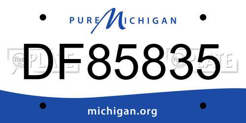 DF85835 Michigan License Plate