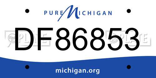 DF86853 Michigan License Plate