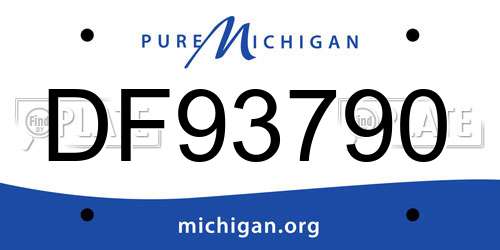 DF93790 Michigan License Plate