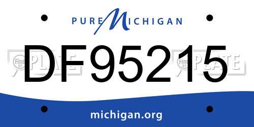 DF95215 Michigan License Plate