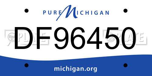 DF96450 Michigan License Plate