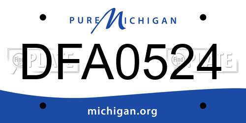 DFA0524 Michigan License Plate