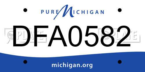 DFA0582 Michigan License Plate