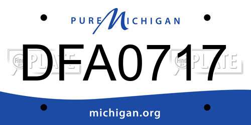 DFA0717 Michigan License Plate