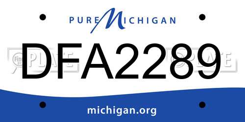DFA2289 Michigan License Plate