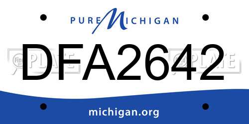 DFA2642 Michigan License Plate