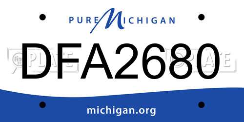 DFA2680 Michigan License Plate
